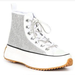 Steve Madden Shaft Rhinestone Embellished High Top Platform Sneakers